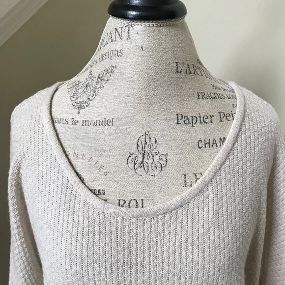Anthropologie Charli Waffle Knit Sweater Womens Small Beige Cream Long Sleeve - Picture 4 of 11